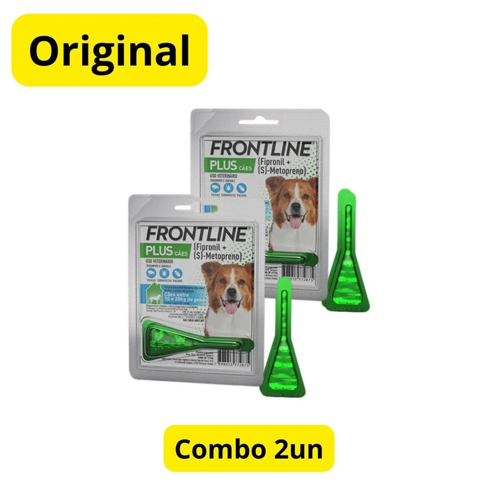 2un Frontline Plus 10kg A 20kg - Boehringer · Cor: Verde-claro — foto 2 de 2