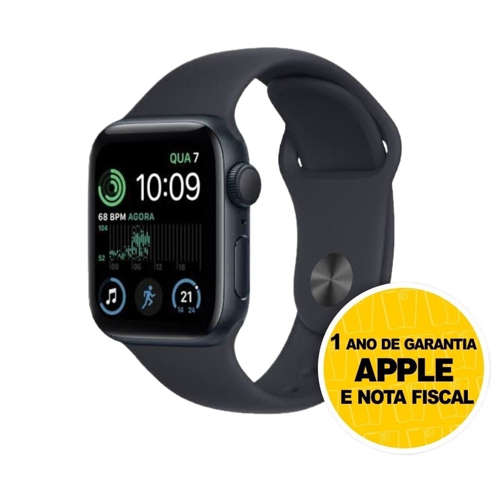 Apple Watch Se 2° Geração, 44mm Caixa Preto Pulseira Preto Bisel Preto Desenho Da Pulseira Preto · Armazenamento: 32 GB · Tela: 1.732 " — foto 5 de 7