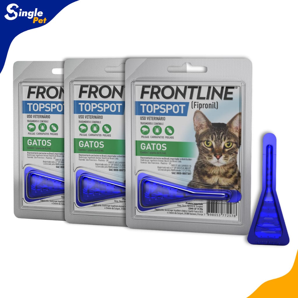 Kit 3 Pipetas Antipulgas Frontline Topspot Gatos 0,5ml Merial… · GTIN 7894362703715 — foto 2 de 2