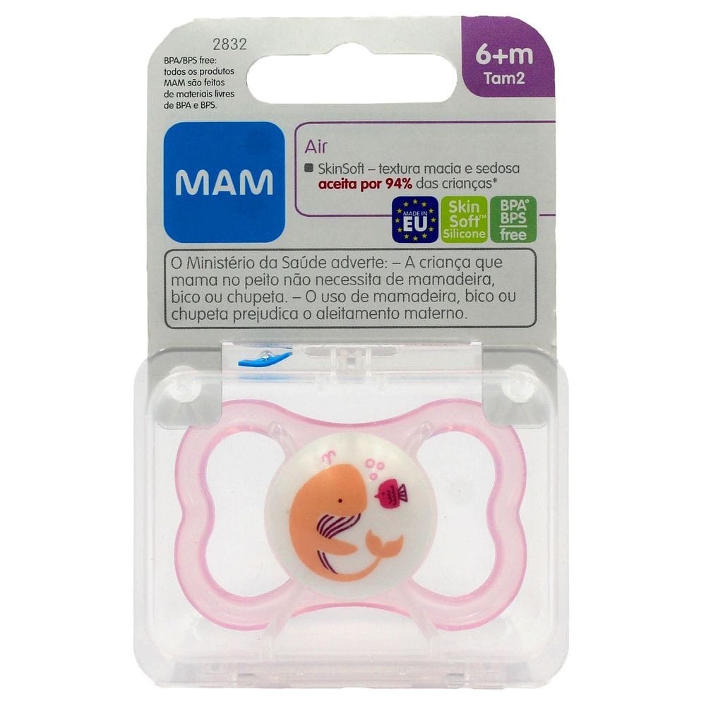 Chupeta Air Mam (6+m) Pinguim Rosa — foto 8 de 8