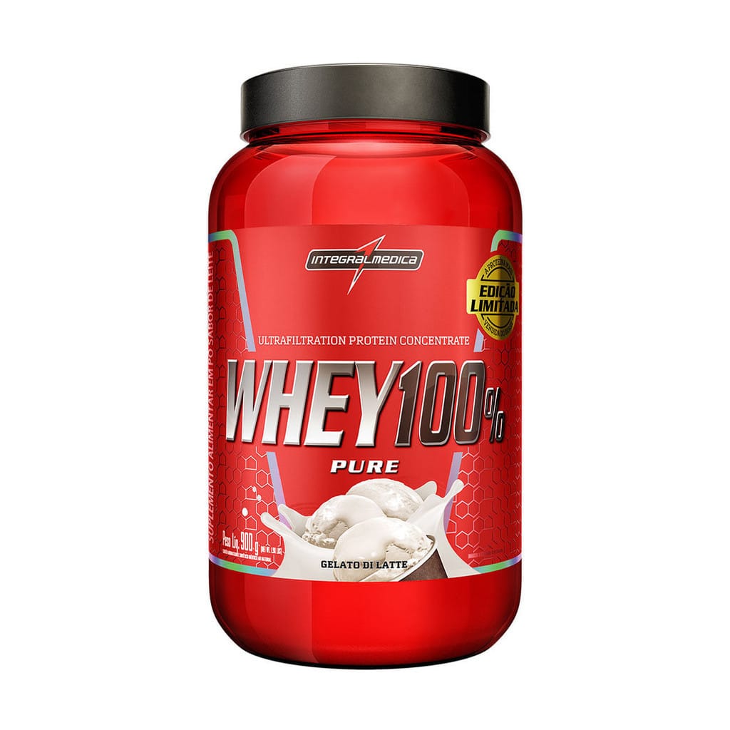 Whey 100% Pure Pote (900g) Integralmédica Sabor Chocolate · GTIN 7905674454445 — foto 3 de 3