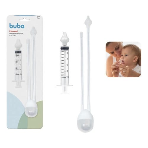 Kit Aspirador Sucção E Seringa Lavador Nasal Catarro Buba · Cor: Transparente · Modelo: KIT NASAL — foto 7 de 7