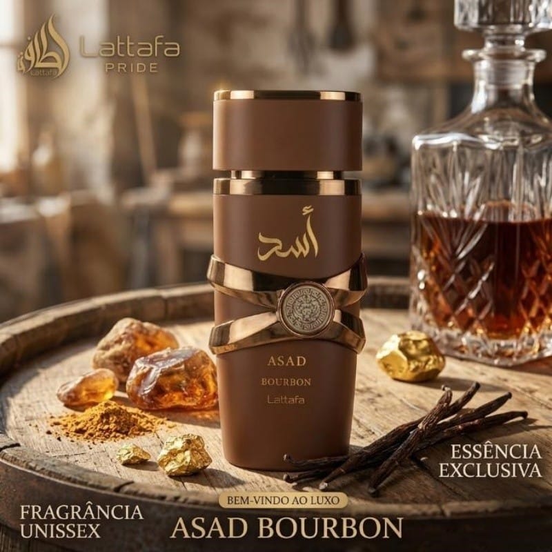 Perfume Lattafa Asad Bourbon Alta Fixação 100ml · GTIN 7895591772206 — foto 7 de 8