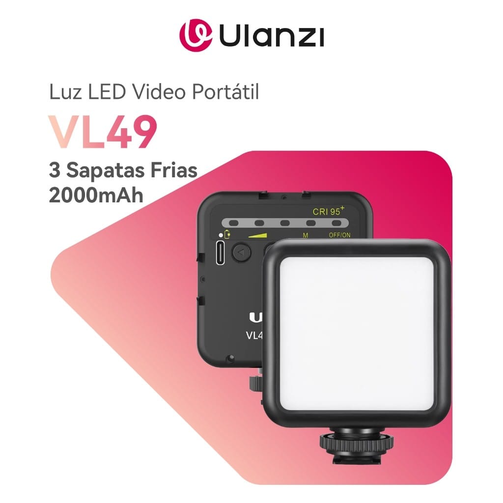 Led de luz led Ulanzi VL VL49 cor branco frio com estrutura… — foto 4 de 4