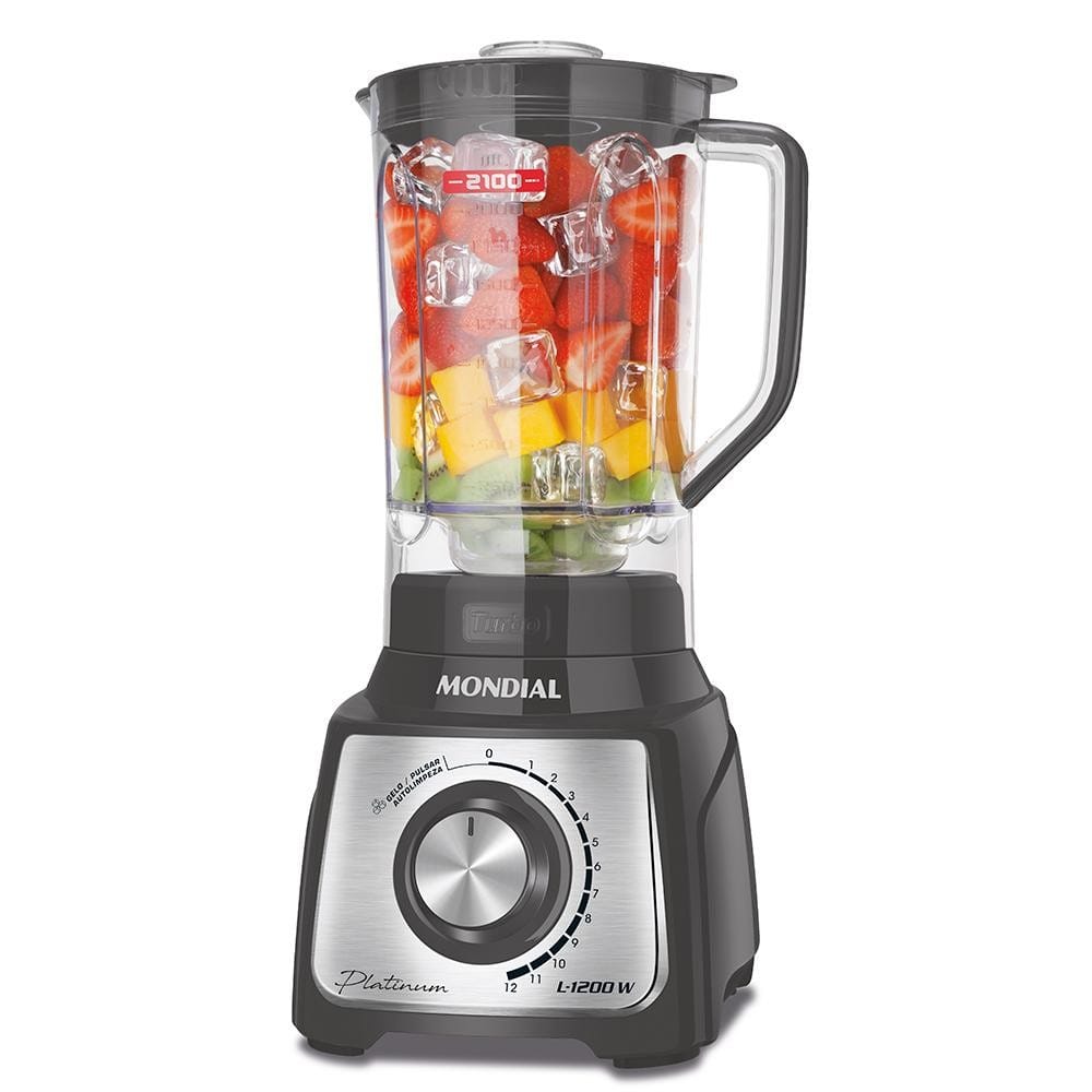 Liquidificador Turbo Platinum Mondial 1200W L-1200 PI · Cor: Grafite/Inox — foto 8 de 8