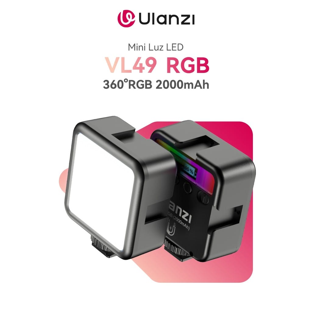 Mini Luz Vídeo Led Ulanzi Vl49 Recarregável Rgb Branco · GTIN 6972436386369 — foto 3 de 4