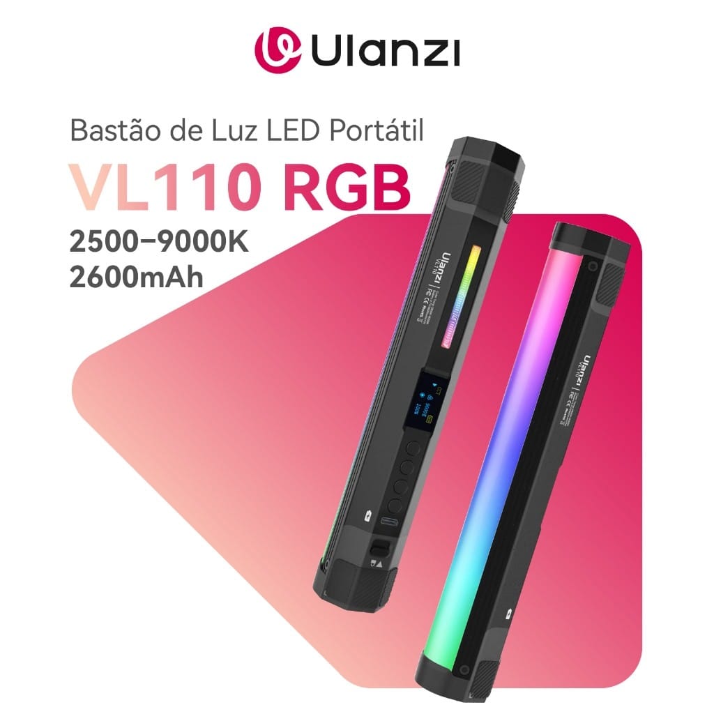 Bastao Magnetico Ulanzi Vl110 Rgb Led 2500k-9000k De Stream · GTIN 6972436386642 — foto 4 de 5