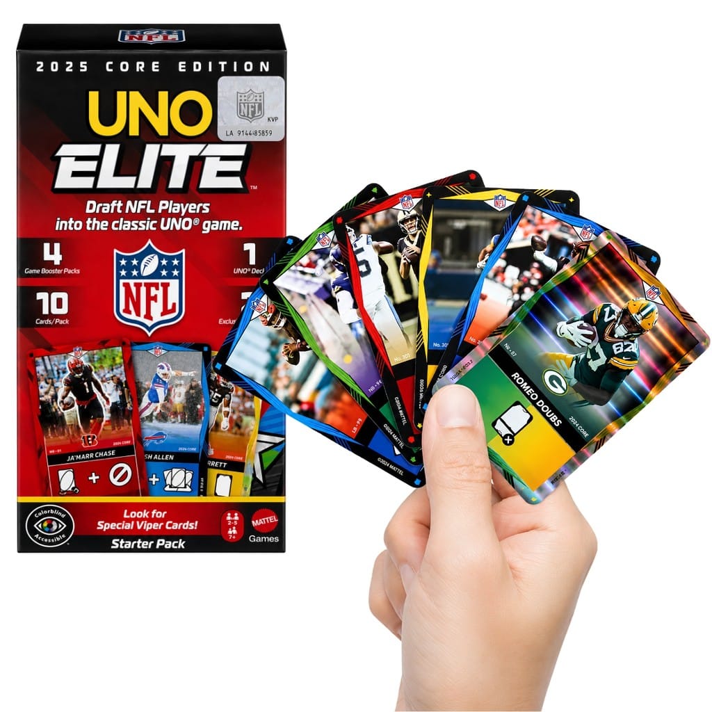 Jogo De Cartas Uno Elite Nfl Pacote Inicial - Mattel · MPN JHG46 — foto 2 de 4