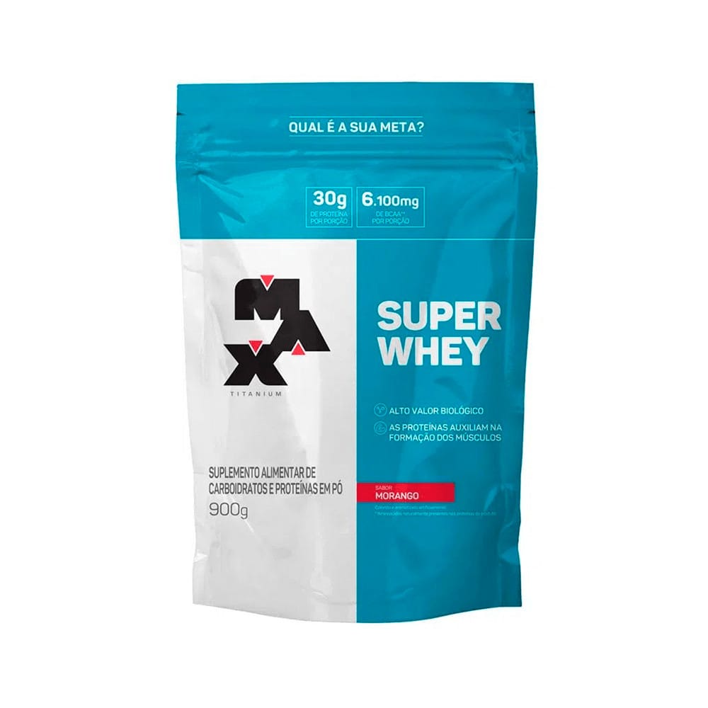 Super Whey Protein Refil 900g Max Titanium - Sabor Morango — foto 6 de 8