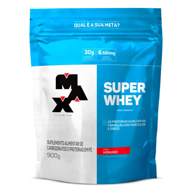 Super Whey Protein Refil 900g Max Titanium - Sabor Morango — foto 8 de 8