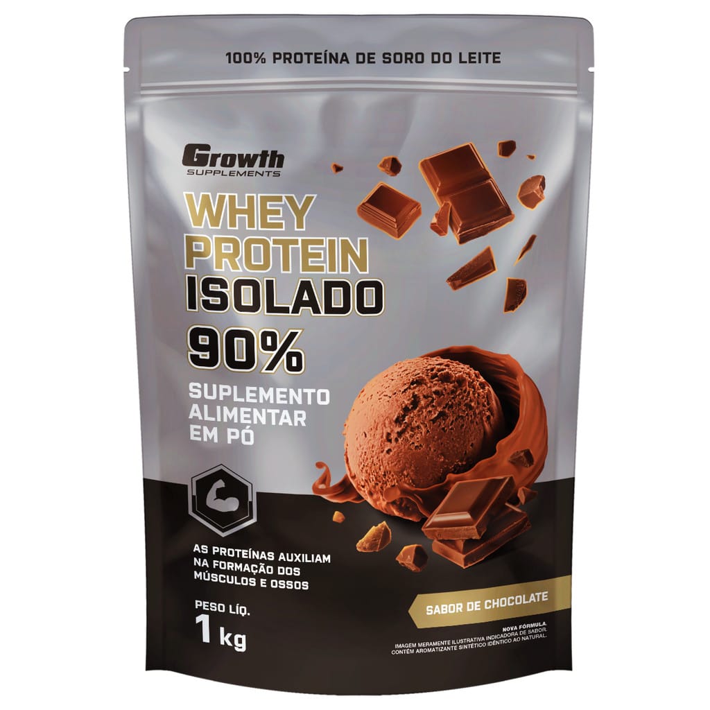 Whey Protein Isolado 1kg Growth Supplements - Chocolate — foto 8 de 8