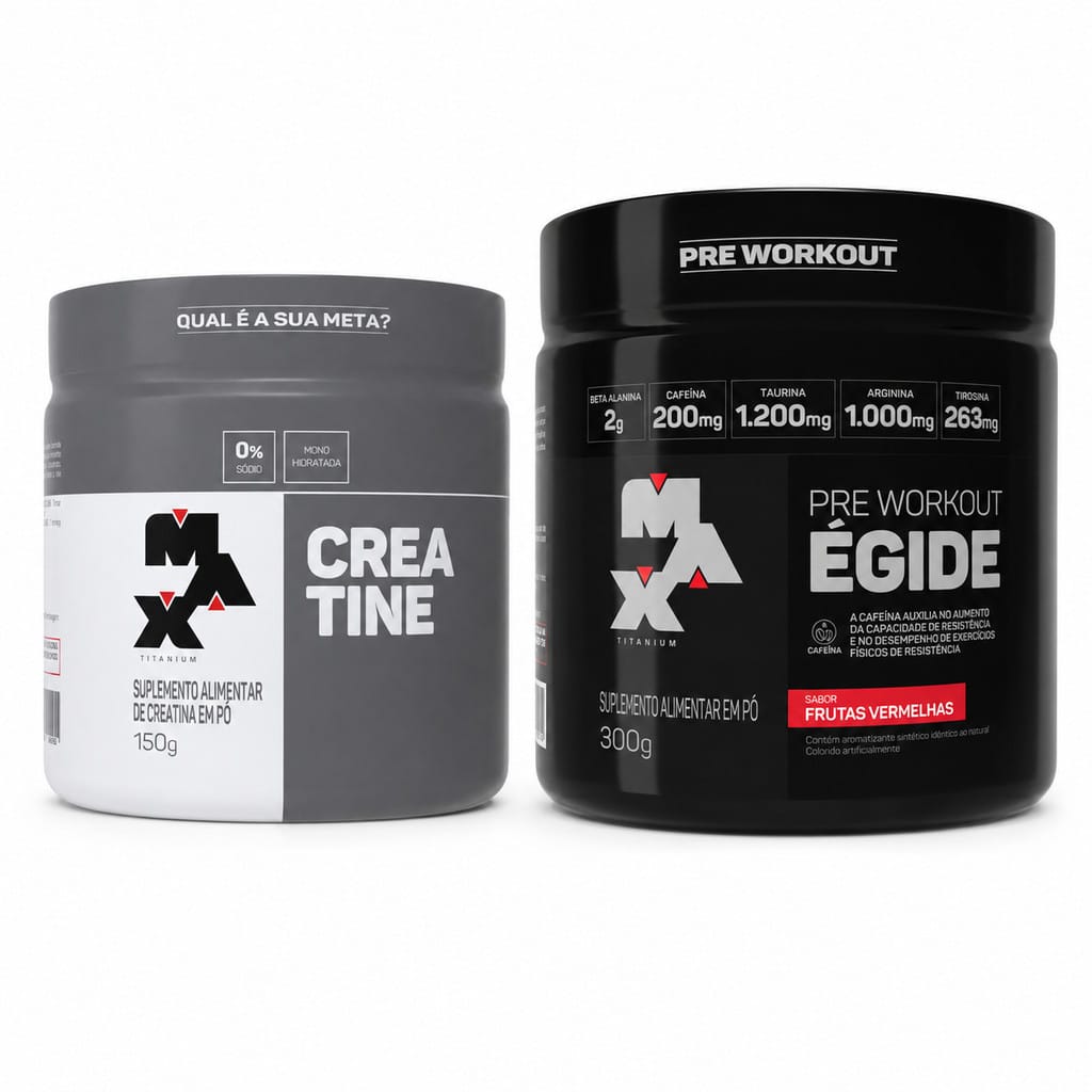 Kit Creatina e Pré-Treino Égide Max Titanium para Desempenho… · GTIN 6015641076011 — foto 2 de 2