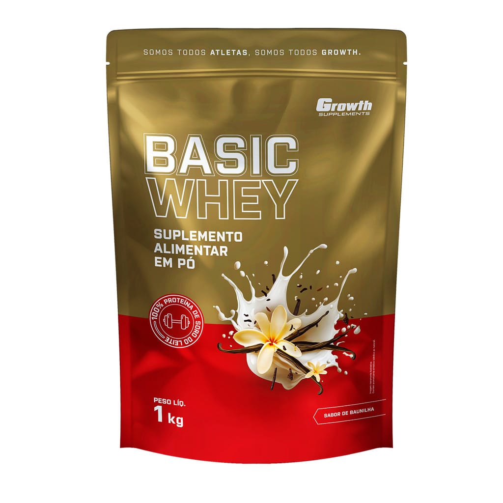 Basic Whey 1kg Growth Supplements - Natural — foto 8 de 8