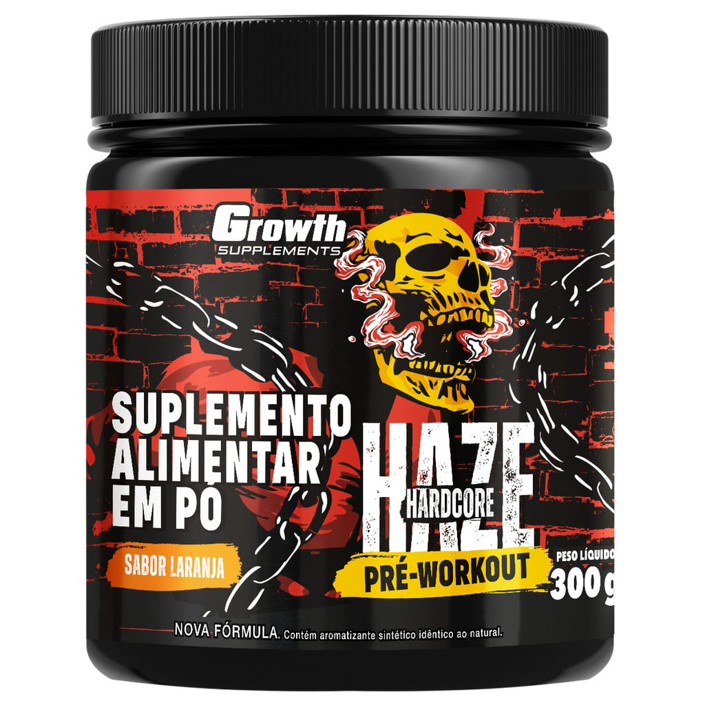 Pré-treino Haze Hardcore 300g Growth Supplements - Laranja — foto 6 de 6