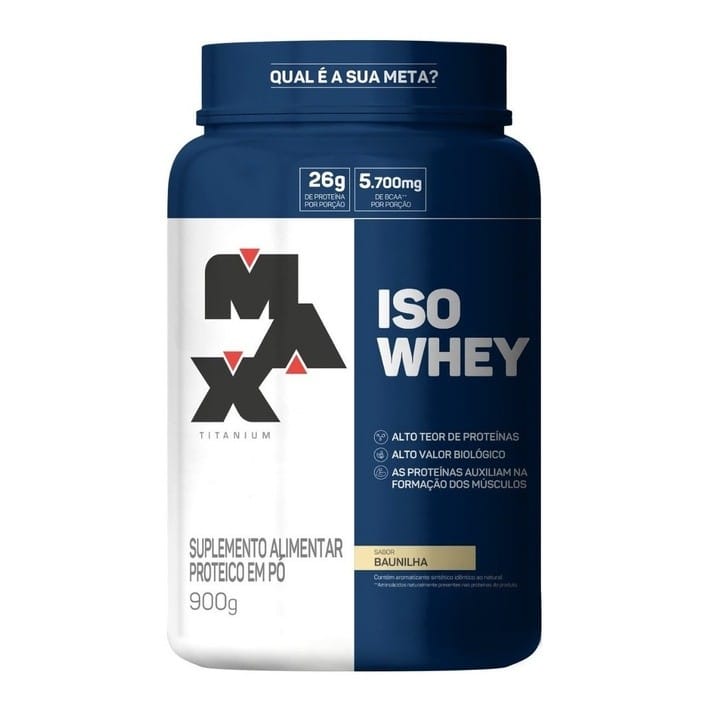 Iso Whey Protein Isolado 900g - Max Titanium Sabor Morango — foto 3 de 3