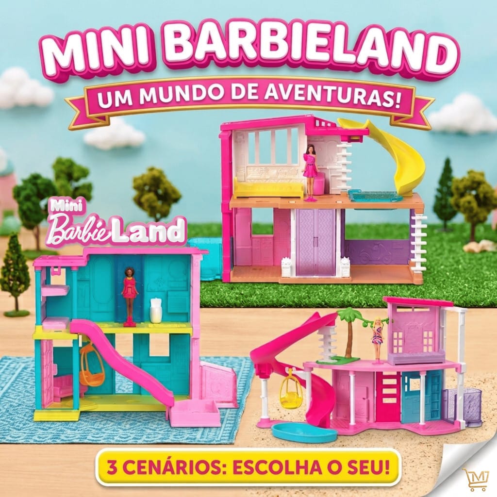 Barbie Mini Barbieland Casa Dos Sonhos Rosa - Mattel Rosa · Modelo: Boneca Fashionista — foto 3 de 4