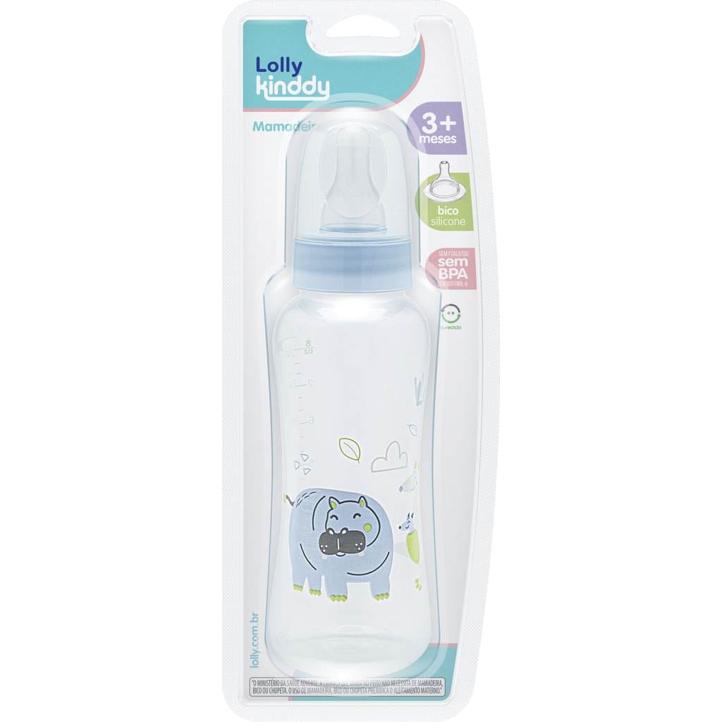 Mamadeira Lolly Zoo Azul 240ml Sem BPA — foto 2 de 3