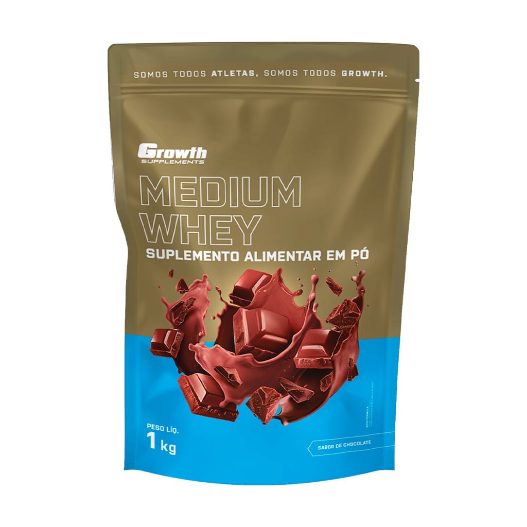 Whey Protein Medium 1kg Growth Supplementos - Natural · GTIN 78921481178 — foto 6 de 6