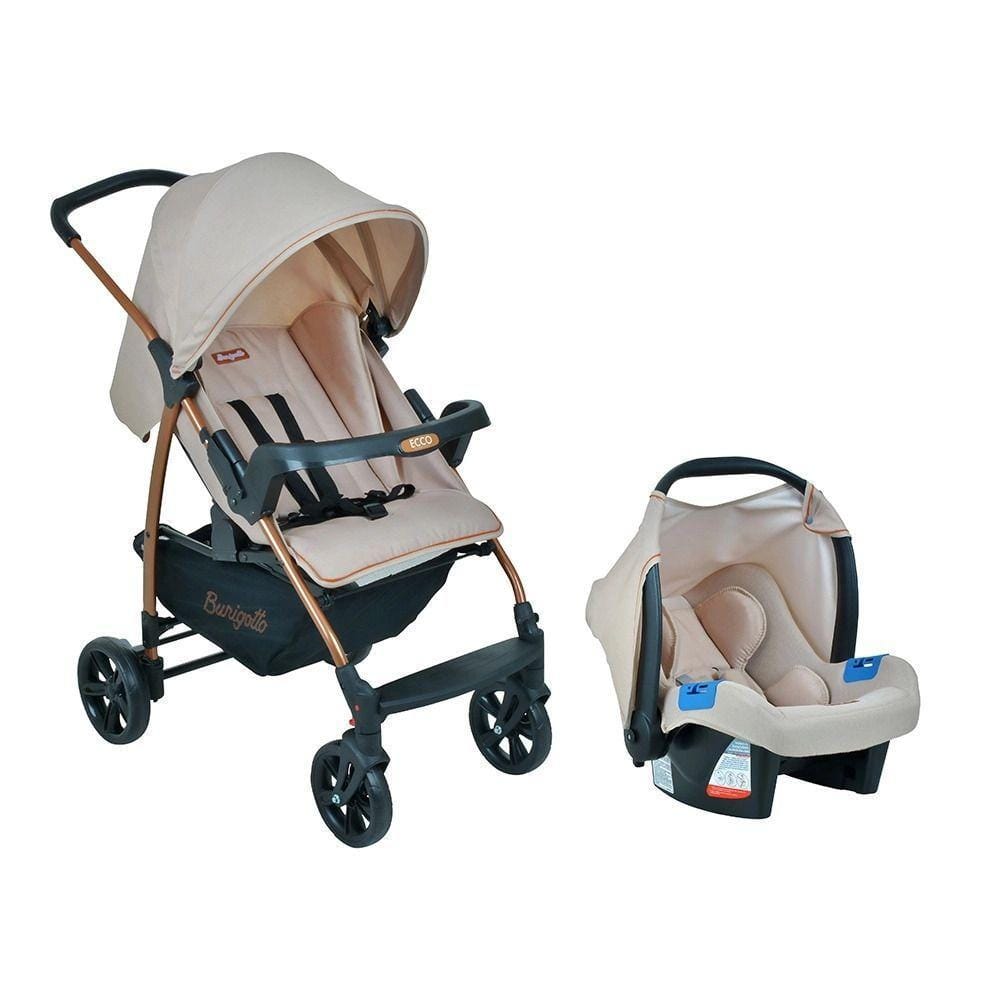 Carrinho De Bebê Travel System Burigotto Ecco Bege + Ninho · Modelo: Ecco + Touring X + Ninho — foto 8 de 8