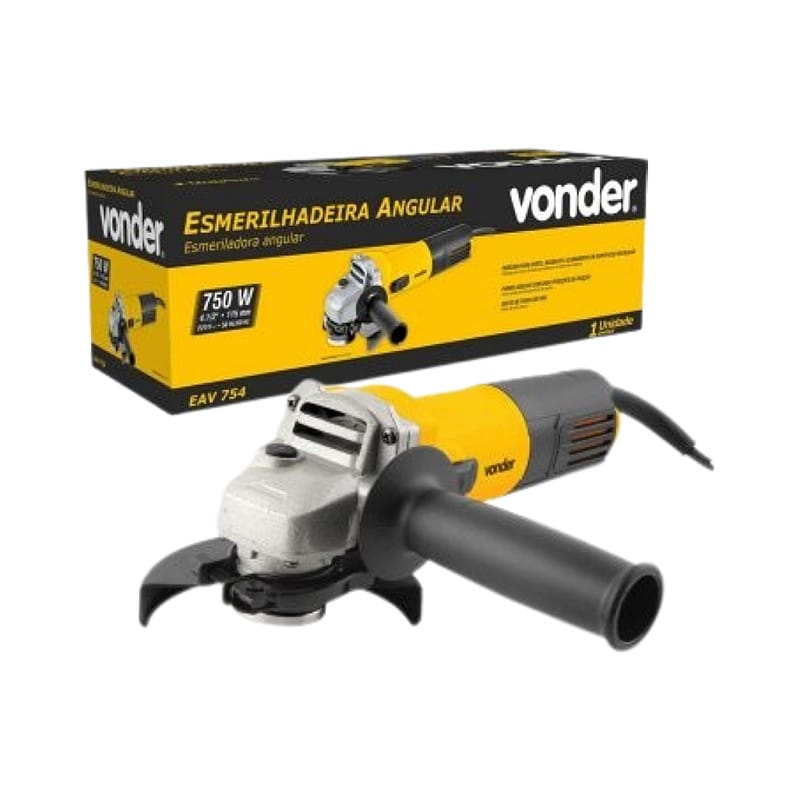Esmerilhadeira Angular Vonder 4.1/2 750w Eav 754 + 5 Dis… · Cor: Amarelo · Modelo: EAV754/disco — foto 2 de 4