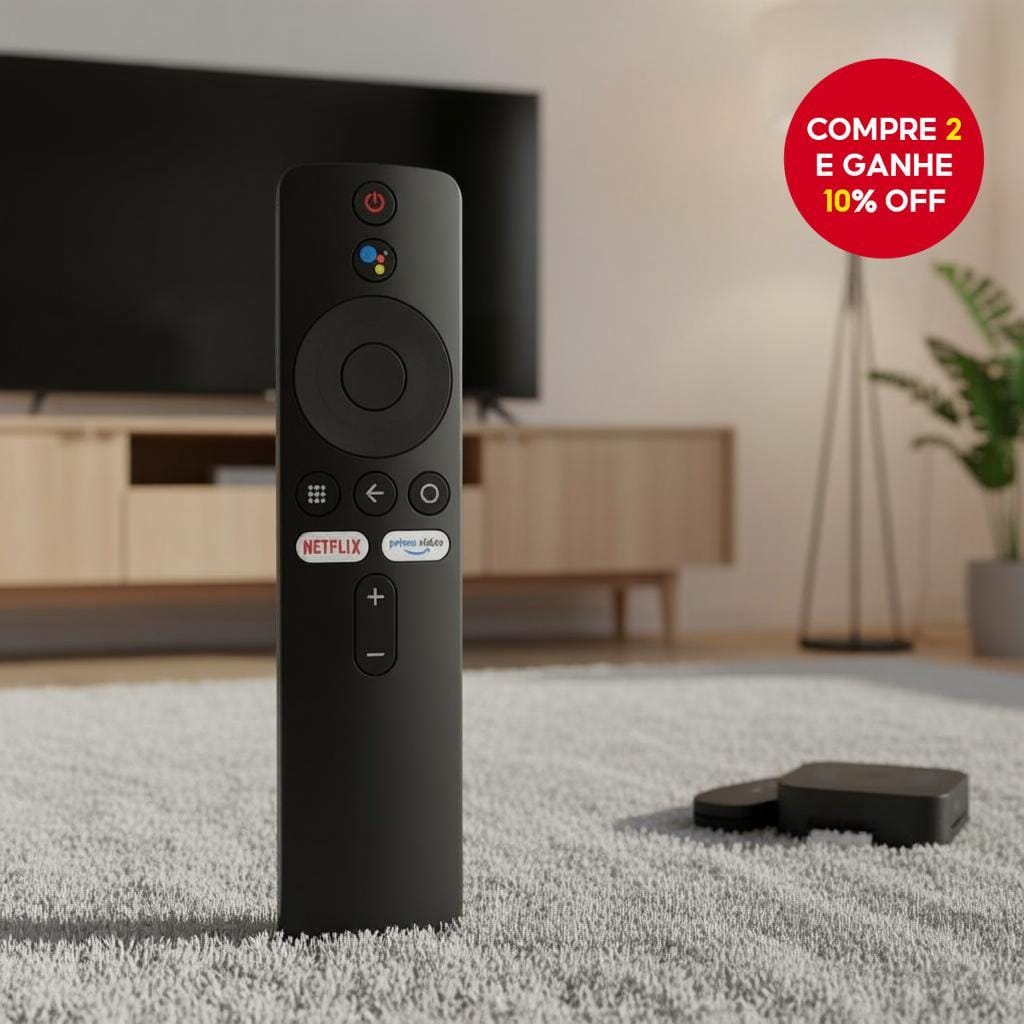 Controle Remoto Bluetooth Xiaomi Mi Box Tv Stick · Cor: Preto · Modelo: Controle Remoto Mi Stick — foto 2 de 3