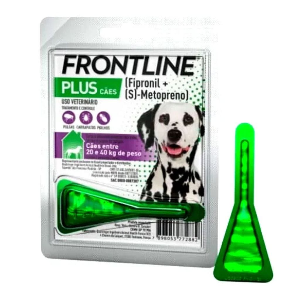 Frontline Plus Cão 20 a 40kg Proteção contra Pulgas e Carrapatos — foto 2 de 3