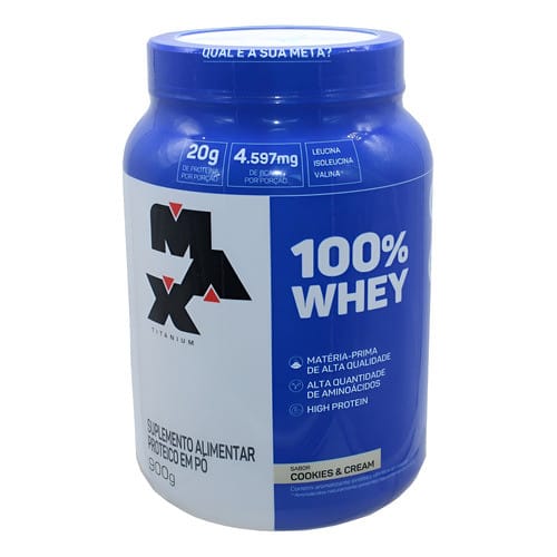 100% Whey Max Titanium Suplemento Em Pó - 450g Sabor Cookies E… · GTIN 7899941207462 — foto 4 de 4