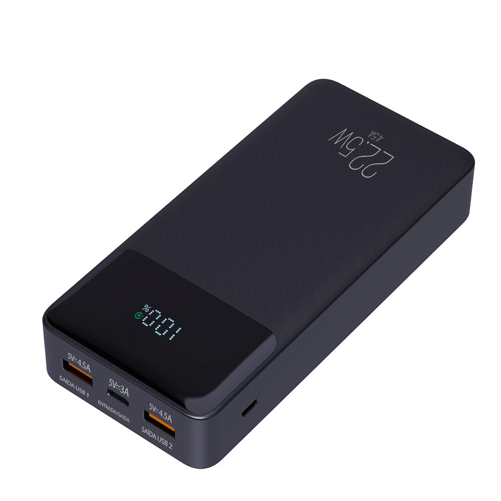 Power Bank Pro 20000mAH ELG PB200BK, Bateria Portátil… · Peso: 411.6 g · Total de portas: 4 — foto 3 de 3