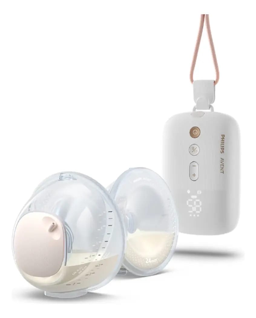 Bomba de leite elétrica Philips Avent Double Hands Free, doméstica, aspiração hospitalar, ritmo natural do bebê, 85 extrações/min, funis ergonômicos, coletores leves Mod. Scf532/11