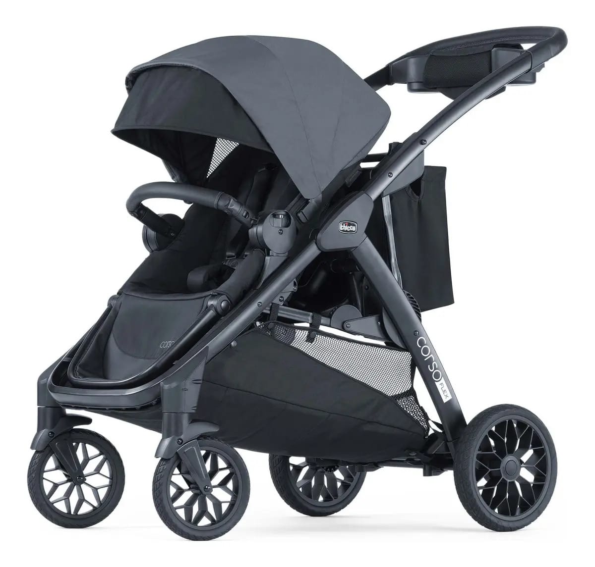 Carrinho de passeio Chicco Corso Flex Legend Carrinho de passeio preto conversível