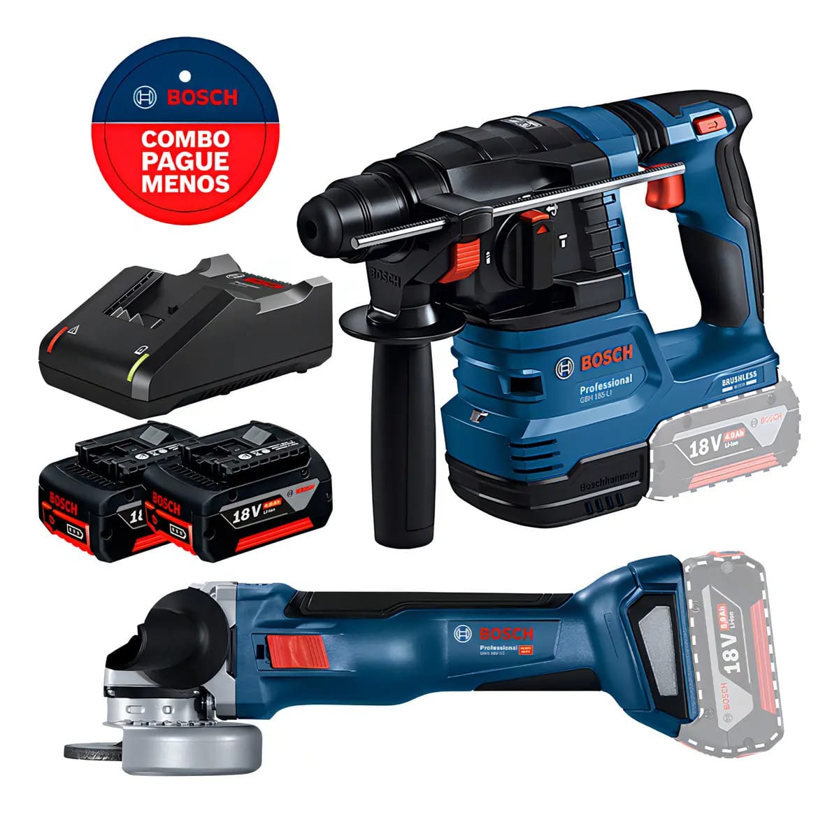 Combo Martelete Combinad Esmerilhadeira Bosch Bateria