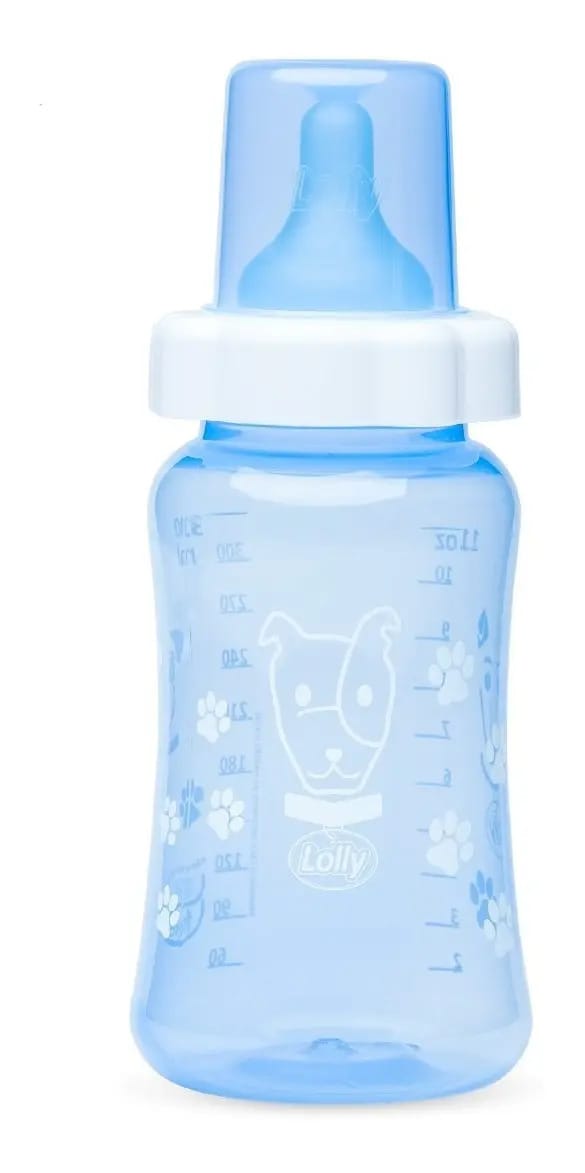 Mamadeira Big Color 330ml Bico Redondo - Lolly Cor Azul