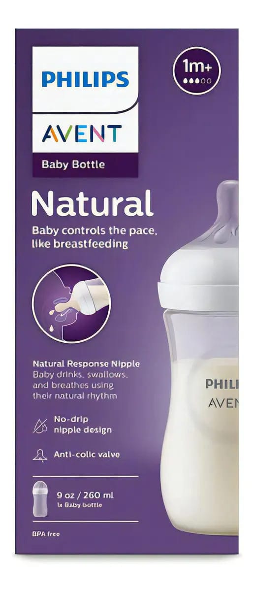Mamadeira Philips Avent Natural 260ml Transparente Sem Desenho