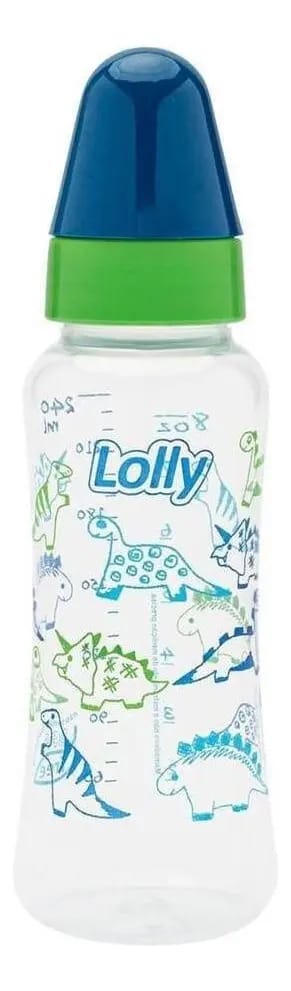 Mamadeira Bico Silicone Redondo Azul 250ml - Lolly Baby