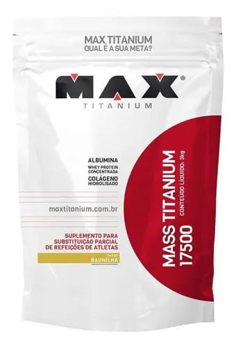 Mass Titanium 17500 3kg Chocolate - Max Titanium Sabor Baunilha