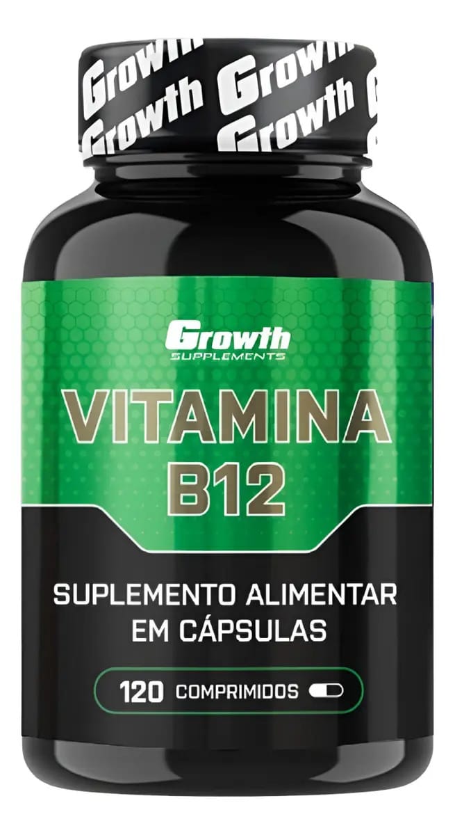 Vitamina B12 Com 120 Cápsulas - Growth Supplements Sabor Sem Sabor