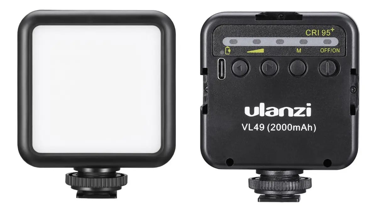 Luz LED de vídeo Ulanzi Vl49, 2000 mAh, com 3 sapatos frios