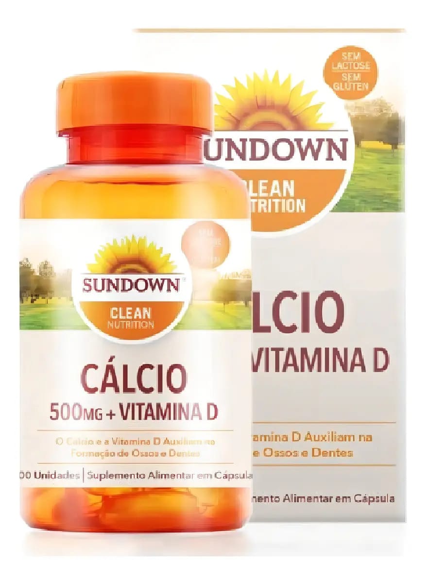 Calcio 500mg + Vitamina D3 100 Softgels Sundown Naturals