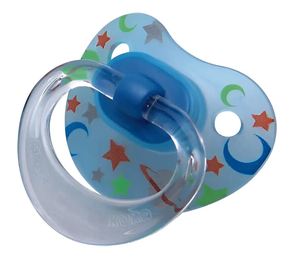 Chupeta Silicone Anatômica Azul Estrelado Premium Kuka