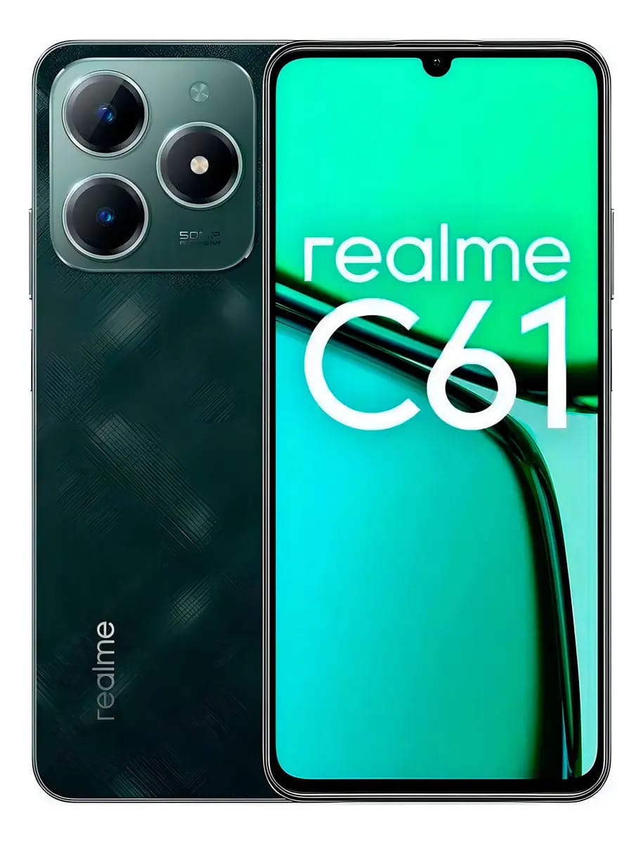 Realme C61 Nfc 128gb 4gb Ram Cam 50mp Tela 6.74 - Ip54 Cor Verde-musgo