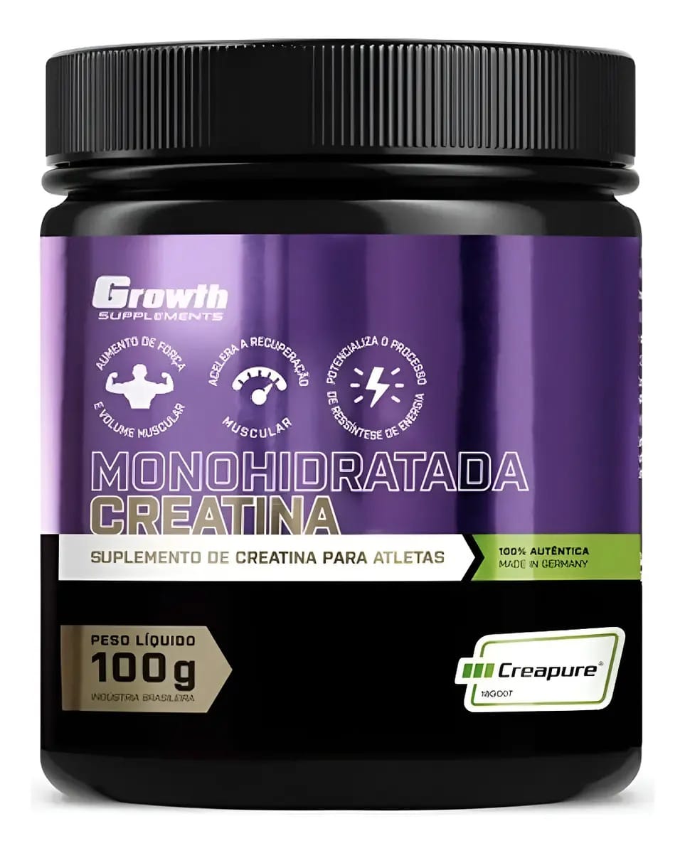 Creatina Growth Supplements 100 G Creapure - Sabor Selo Alemao Creapure
