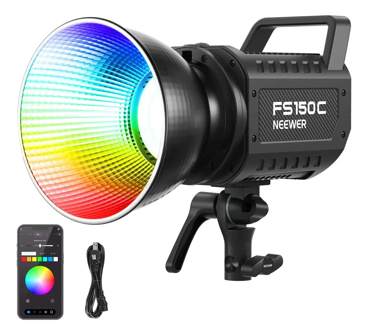 Luz Led Neewer Fs150c 130w Rgb Controle App 2500-7500k