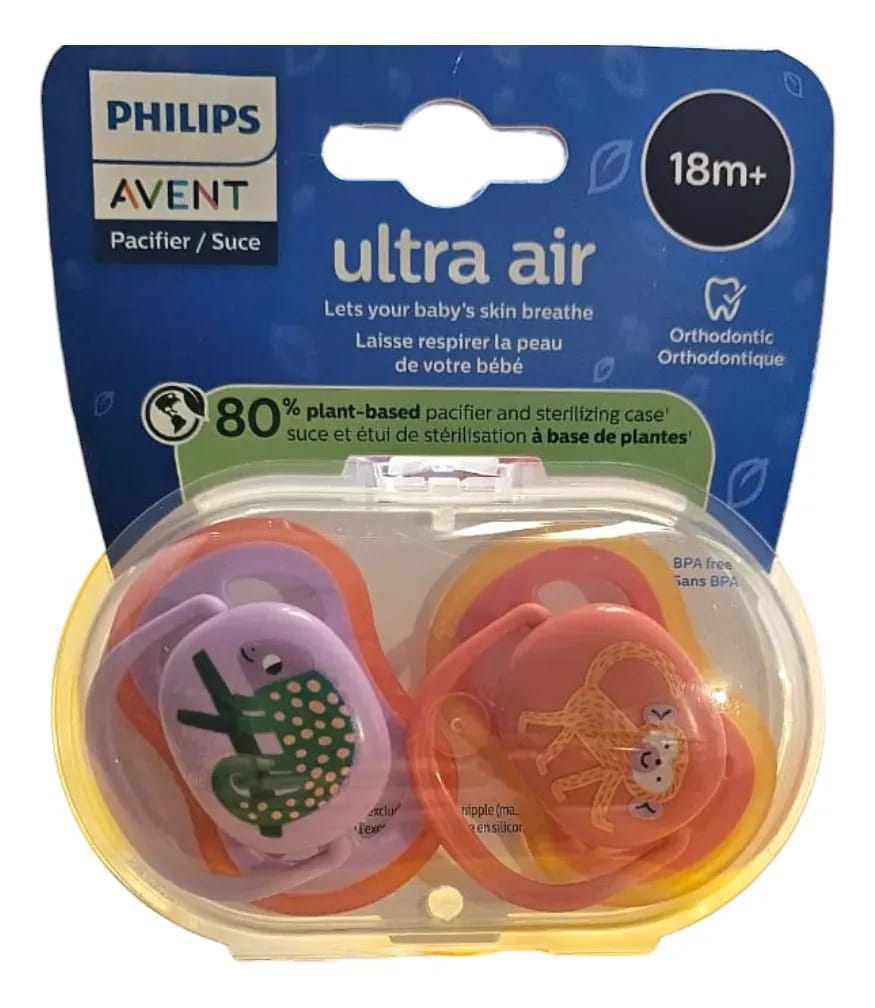 Chupetas Philips Avent Ultra Air 18 m+ 2 peças roxa/salmão 18