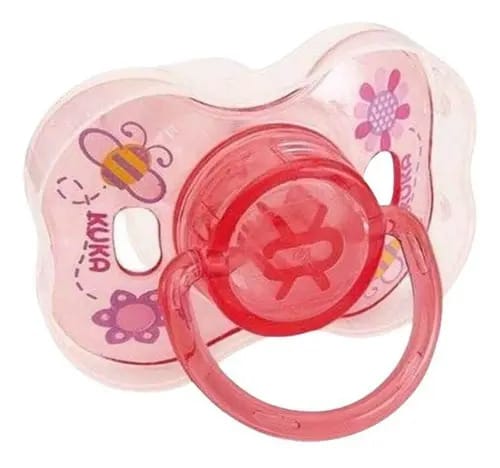 Chupeta Kuka Neon Rosa Bico Anatômico Silicone 6+ Meses