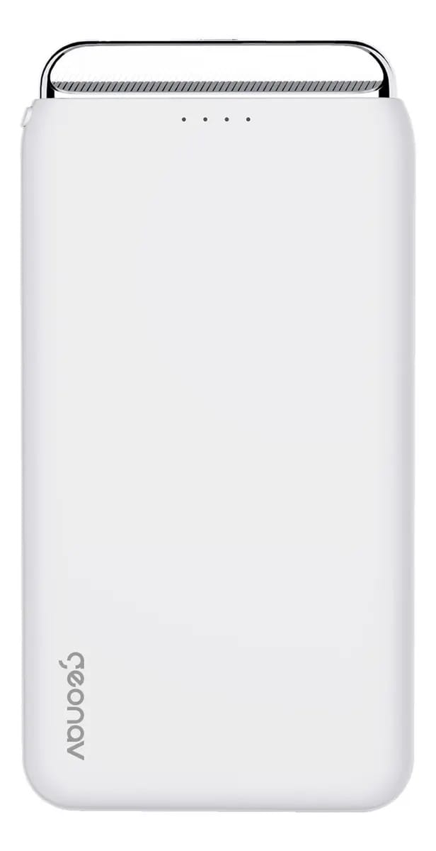 Carregador Portátil Power Bank Univer 12000mah Branco Geonav