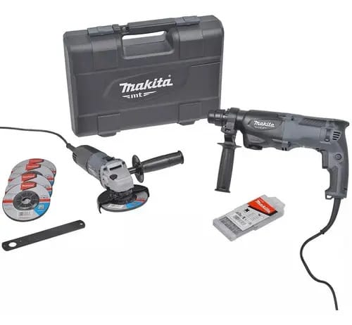 Martelete Rotativo + Esmerilhadeira Angular Makita (