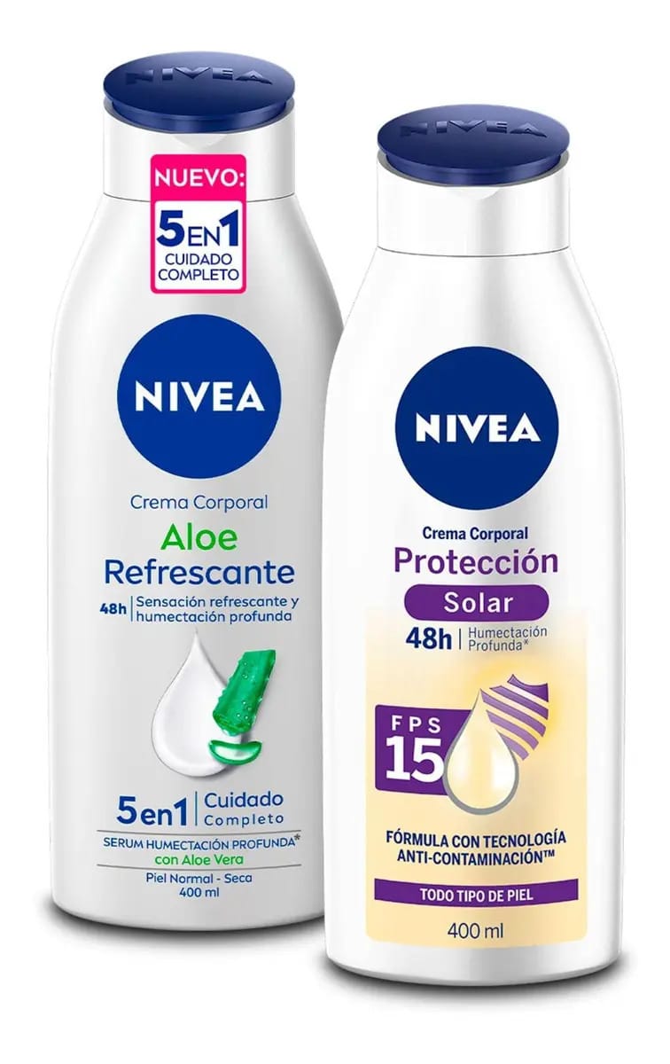 Conjunto de creme protetor solar Nivea Fps 15 + Aloe Vera