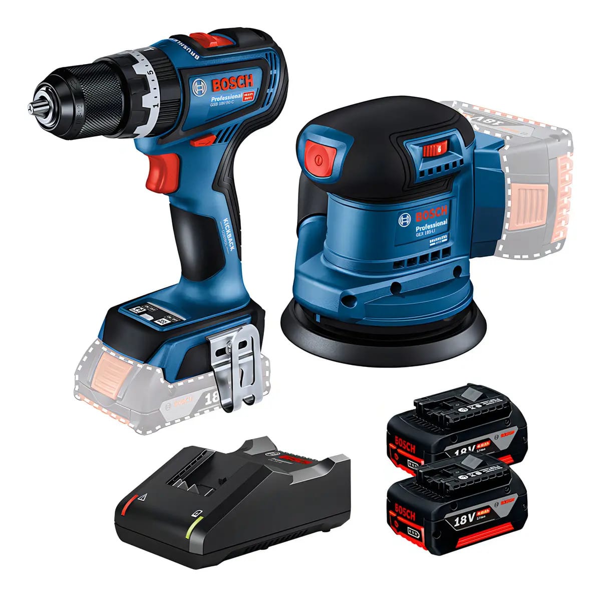 Kit Parafusadeira Furade Lixadeira Bosch Combo