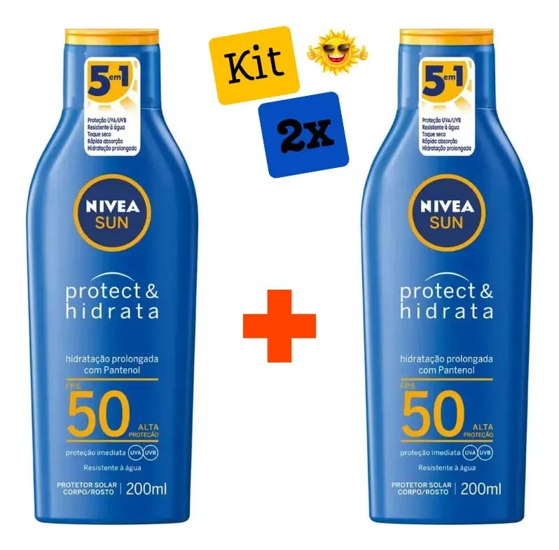 Kit Combo Duplo Protetor Solar Nivea Sun Fps 50 200ml +200ml