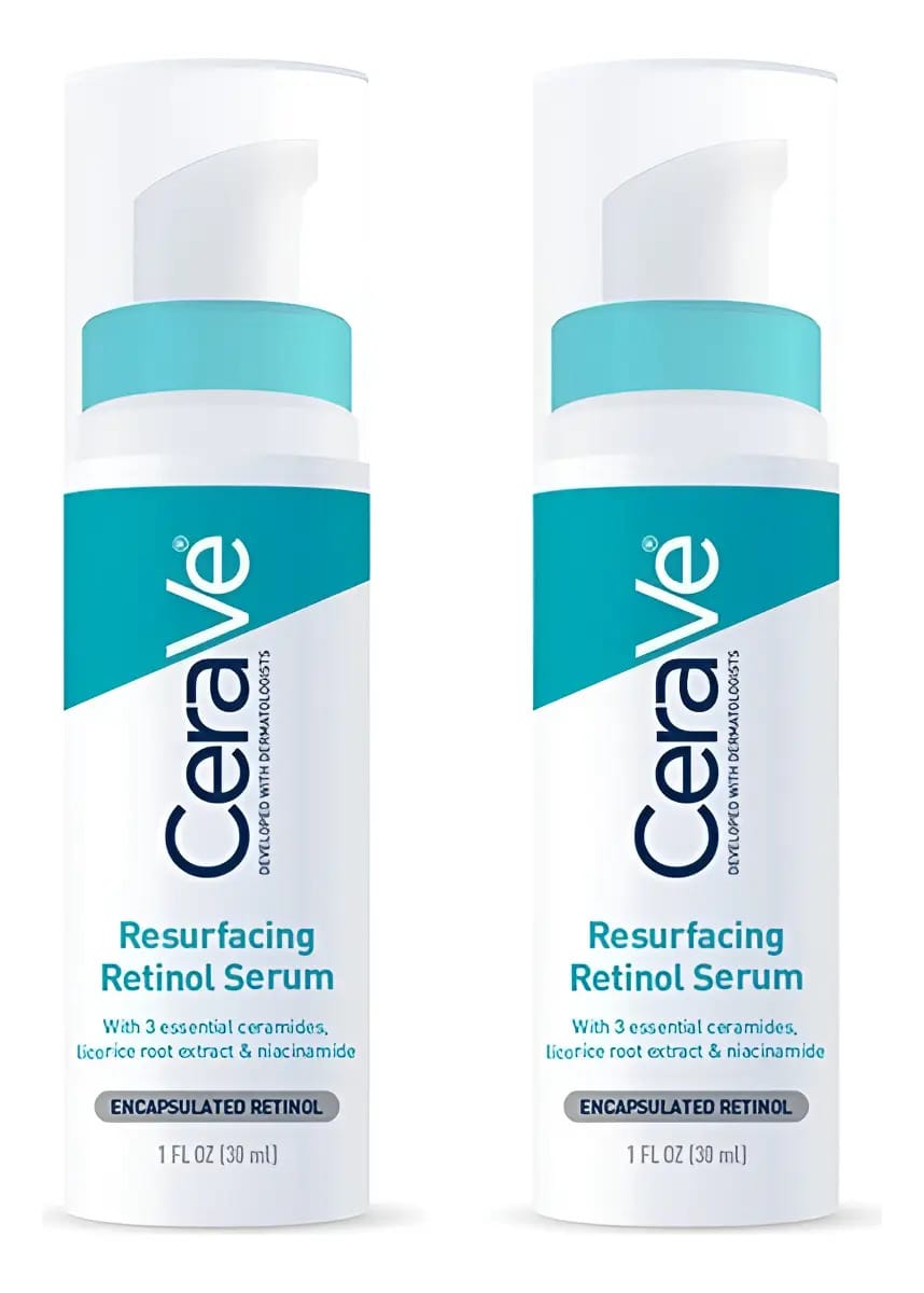 Sérum de cuidado facial Cerave Resurfacing Retinol, 2 frascos de dia/noite, todos os tipos de pele